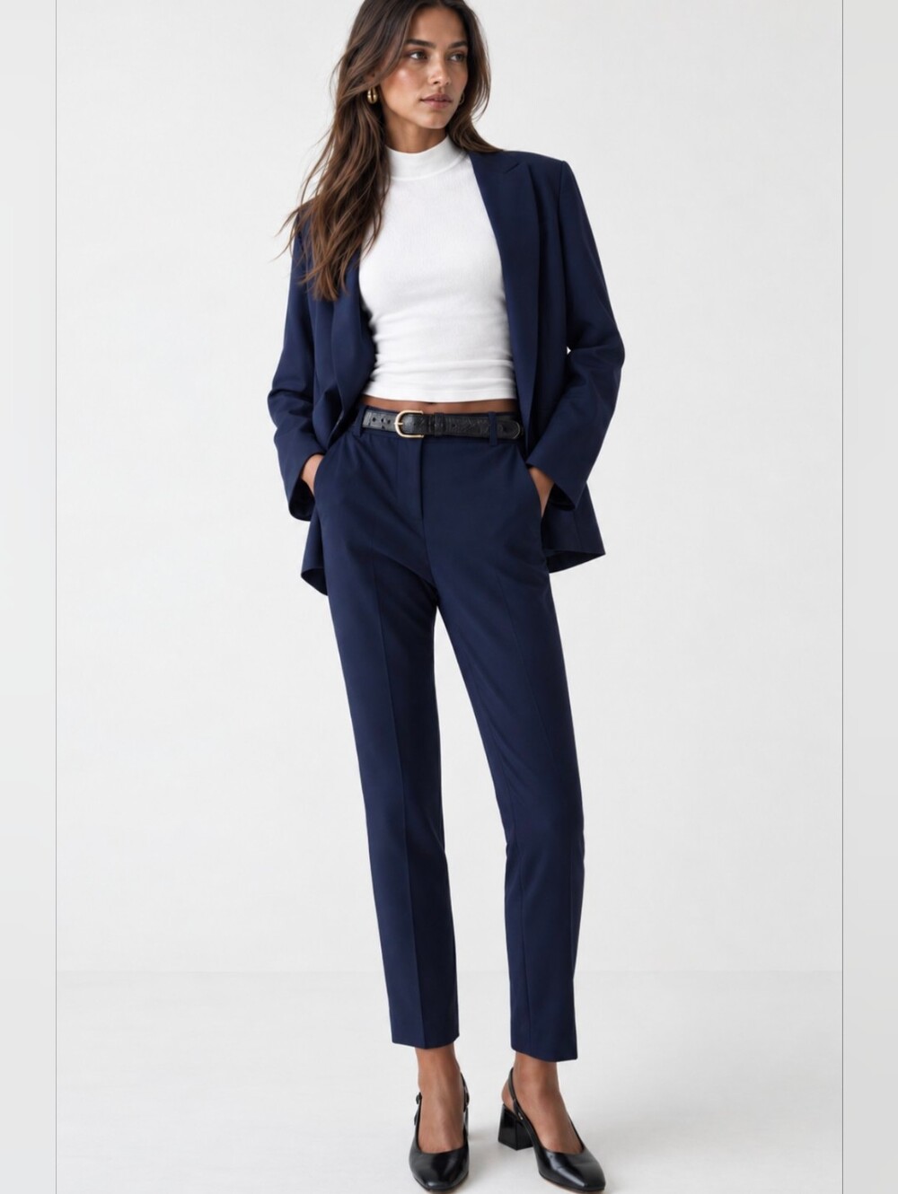 J. Crew Navy Blue Cameron Slim Crop Pants Size 2